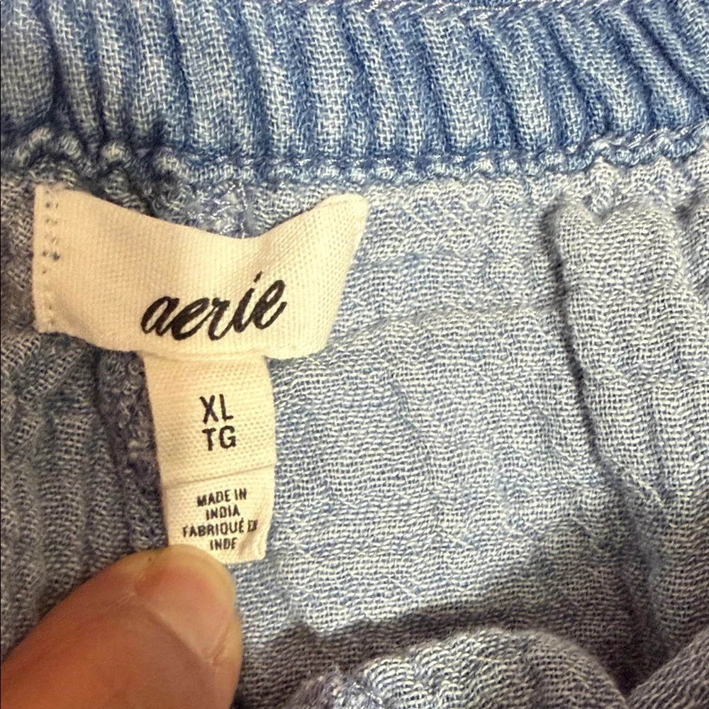 Aerie High Waist Blue Gauzy Shorts, Size XL - Picture 6 of 12